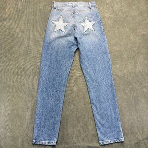 Revice Denim Star Patch Jeans Womens 28 High Rise Straight Leg Made in USA LA